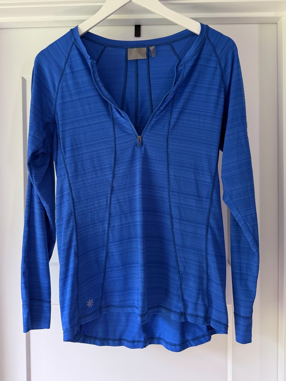Athleta Women's Blue Quarter-Zip Performance Long Sleeve Top